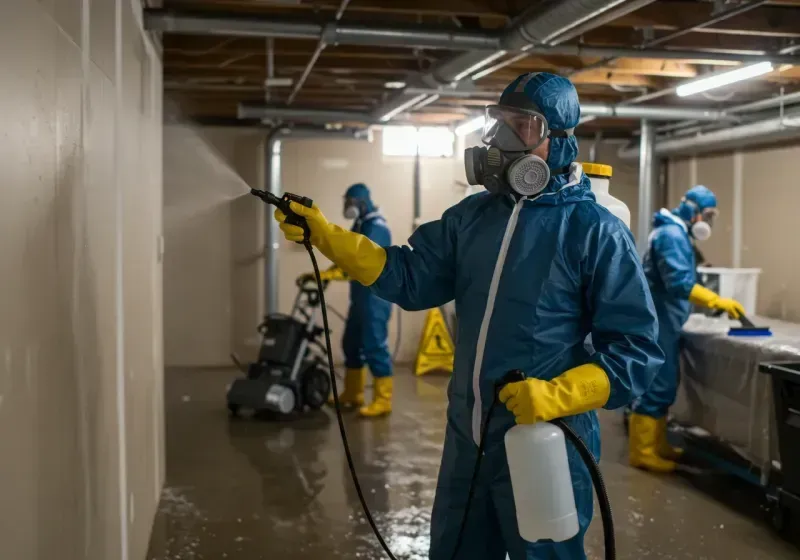 Basement Sanitization and Antimicrobial Treatment process in Oxford, NC