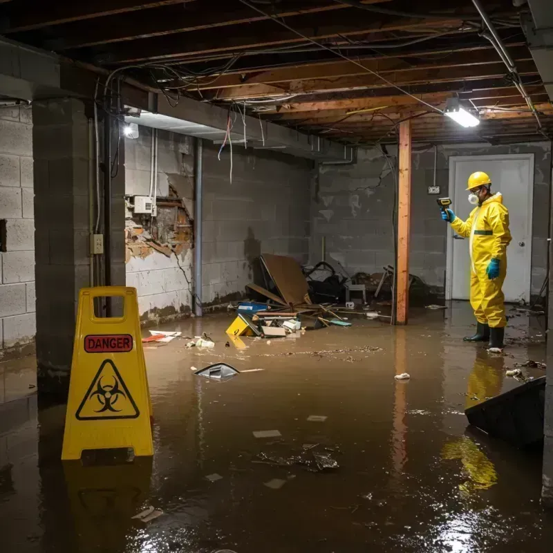 Flooded Basement Electrical Hazard in Oxford, NC Property